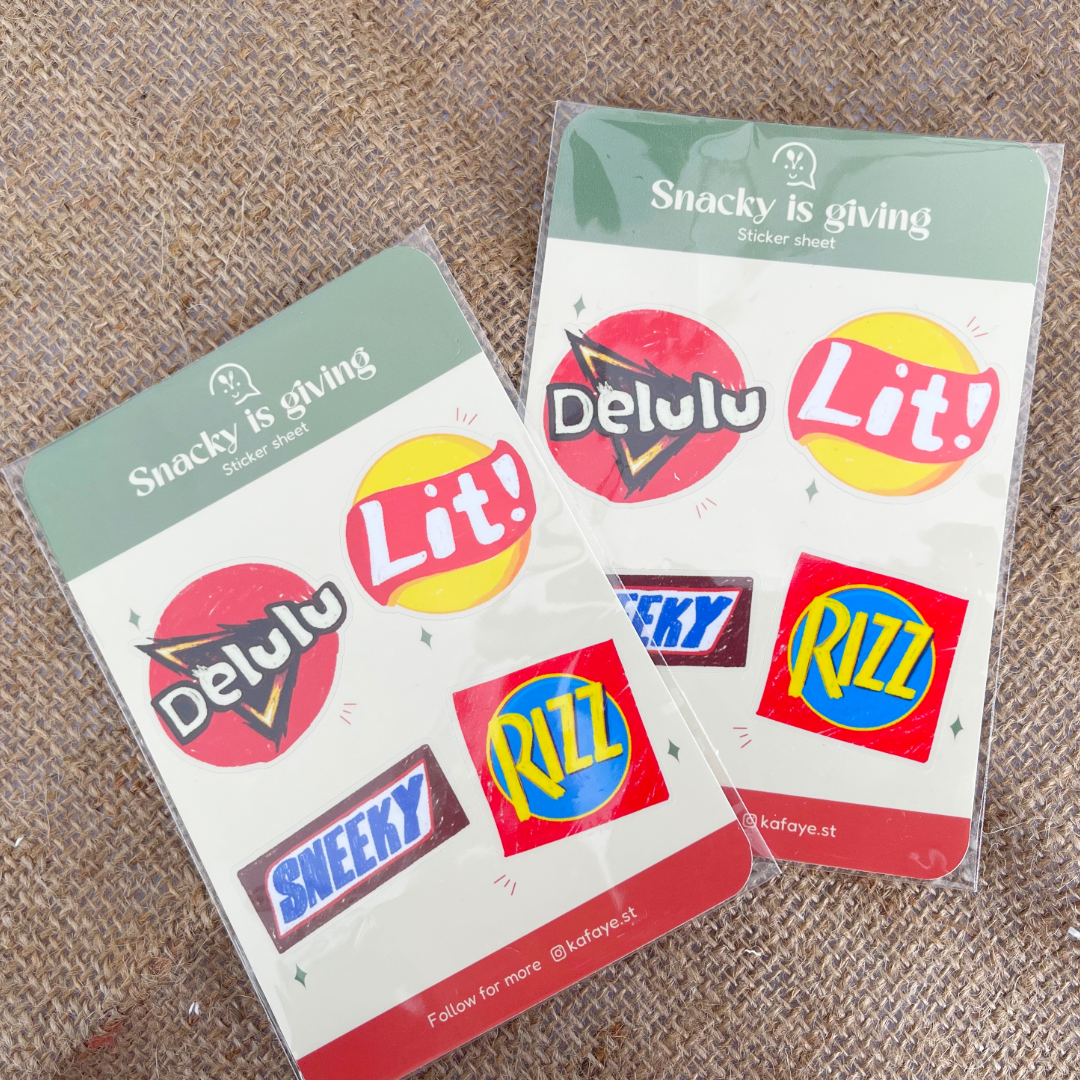 Snacks and Millennial vibes | Water resistant vinyl sticker