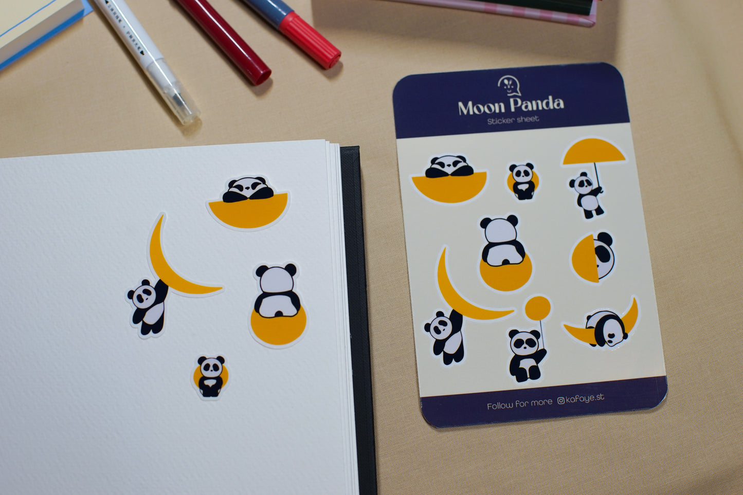 Moon Panda | Water Resistant Vinyl sticker