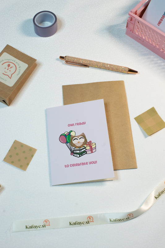 Owl Ready to celebrate | Birthday | Greeting Card