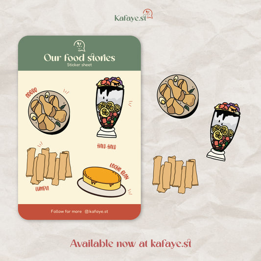 Our Food Stories | Water resistant vinyl sticker