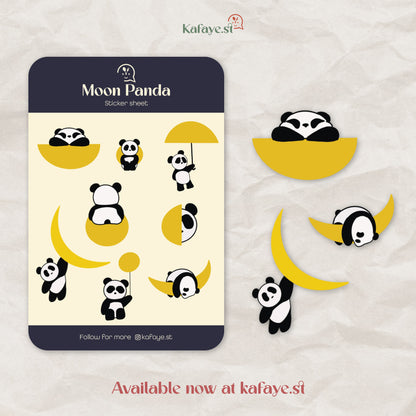 Moon Panda | Water Resistant Vinyl sticker