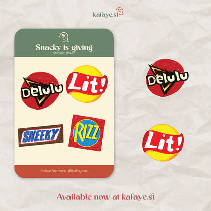 Snacks and Millennial vibes | Water resistant vinyl sticker